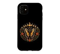 Custodia per iPhone 11 Farfalla Fasi Lunari Cottagecore Natura Fiori