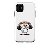 Custodia per iPhone 11 Feel The Gains Duck - Allenamento per sollevamento pesi