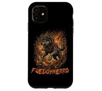 Custodia per iPhone 11 Fierce Wolf Breaking Chains Fire Iron Motivation Arte grafica