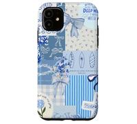 Custodia per iPhone 11 Fiocco blu Love Like Jesus carino floreale estivo patchwork