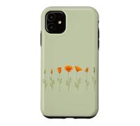 Custodia per iPhone 11 Fiori botanici del papavero della California