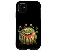 Custodia per iPhone 11 Floral Watermelon Face Whimsical Hawaiian Summer Vacation