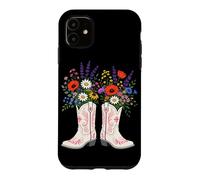 Custodia per iPhone 11 Floreale Cowboy Stivali Cowgirl Rodeo Southern Wild West Texas
