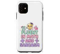 Custodia per iPhone 11 Fluent In Math Sarcasm Pi Rosa Bow Lampadina Matematica Insegnante