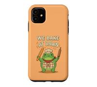 Custodia per iPhone 11 Frog We Bake at Dawn Funny Baking Humor Meme 3