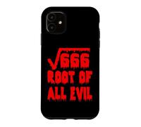 Custodia per iPhone 11 Funny 666 Square Root All Evil Matematico Insegnante di Matematica