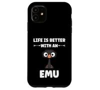 Custodia per iPhone 11 Funny animals Emus bird quote life is better with an emu