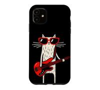 Custodia per iPhone 11 Funny Bass Cat Design - Cool Musicista Cat con basso R