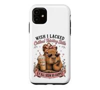 Custodia per iPhone 11 Funny Capybara Critical Thinking Skills Caffè Donna