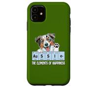 Custodia per iPhone 11 Funny Elements of Happiness Blue Merle Aussie Lover