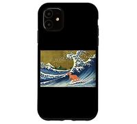 Custodia per iPhone 11 Funny Mens Womens Kids Retro Vintage Surfing Kangaroo Lover