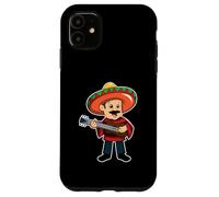 Custodia per iPhone 11 Funny Mexico Mariachi Cinco de Mayo Fiesta Chitarra