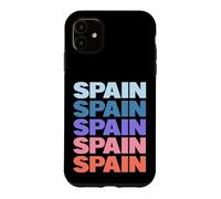 Custodia per iPhone 11 Funny Modern Repetitive Text Design Spain Spaniard Europe