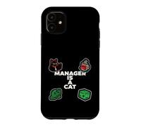 Custodia per iPhone 11 Funny Office Humor Manager Is A Cat Feline Boss