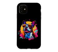 Custodia per iPhone 11 Funny Retro Vintage Mens Womens 80s 90s Boston Terrier Lover