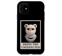 Custodia per iPhone 11 Funny Wild tEDDY bEAR With Fur Mask Bring the Unexpected