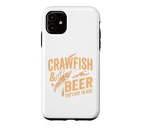 Custodia per iPhone 11 Gamberi e birra Ecco perché sono qui Divertente aragosta di pesce
