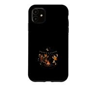 Custodia per iPhone 11 Gatti Danzanti Falò Notturno Amante dei Gatti