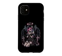 Custodia per iPhone 11 Gatto gotico pastello gotico ragazza scheletro emo emo Y2K Style Angel Decay
