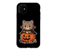 Custodia per iPhone 11 Gatto vampiro in zucca con caramelle