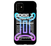 Custodia per iPhone 11 Gemelli Valori nutrizionali Segno zodiacale Astrologia Blu Viola