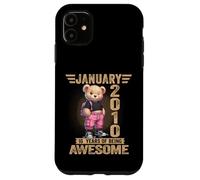 Custodia per iPhone 11 Gennaio 2010 16° compleanno 16 Anno Teddy Bear Being Awesome
