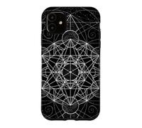 Custodia per iPhone 11 Geometria sacra Metatrons Cube Dot lavoro