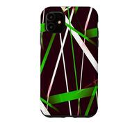Custodia per iPhone 11 Geometria Urbana Nero Bianco Erba-Verde