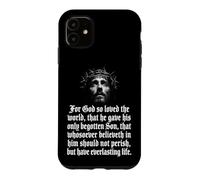 Custodia per iPhone 11 Gesù con Corona di Spine Giovanni 3:16 Y2K Grunge Grafica