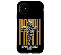 Custodia per iPhone 11 Gesù La luce del mondo Christian John 8:12 (sul retro)