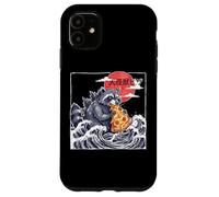 Custodia per iPhone 11 Gigante Raccoon Kaiju Mangiare Pizza