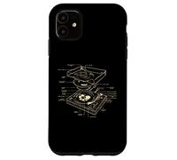 Custodia per iPhone 11 Giradischi DJ Schema Party Design Dance Discoteca Techno Musica