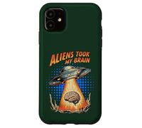 Custodia per iPhone 11 Gli alieni mi hanno rubato il cervello, opera d'arte retrò con UFO