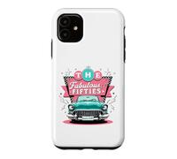 Custodia per iPhone 11 Gli anni Cinquanta 1950 Musica per auto Scacchiera