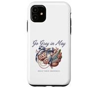 Custodia per iPhone 11 Go Grey in May Cervello Tumor Awareness Fiocco Floreale