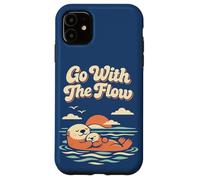 Custodia per iPhone 11 Go With The Flow Cute Sea Otter Retro Animal