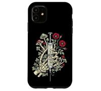 Custodia per iPhone 11 Gothic Floral Skeleton Hand Syringe Funny Nurse