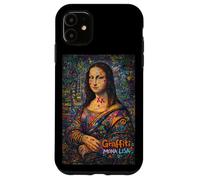 Custodia per iPhone 11 Graffiti Mona Lisa Pop Art - Colorful Street Art Masterpiece