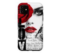 Custodia per iPhone 11 Grafica streetwear Dark Romance, Gothic Red Rose Lover