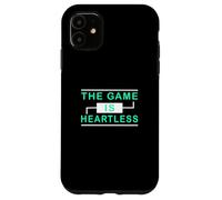 Custodia per iPhone 11 Grafica verde acqua chiaro The Game Is Heartless Teal Aqua
