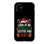 Custodia per iPhone 11 Guardami mentre sono tutta festosa e un Natale merdamente divertente