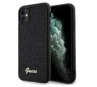 Custodia per iPhone 11 Guess Hard Disco Metal Script nera