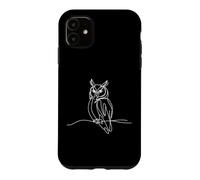 Custodia per iPhone 11 Gufo arte lineare Ornitologo