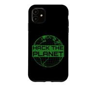 Custodia per iPhone 11 Hack the Planet T-Shirt - Design verde per computer hacker
