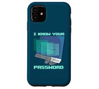 Custodia per iPhone 11 Hacker Cybersecurity Conosci la tua password Funny Network Admin