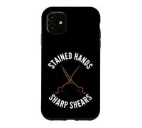 Custodia per iPhone 11 Hairstylist Stained Hands Sharp Shears Cosmetologist