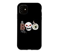 Custodia per iPhone 11 Halloween Boo Gufo Con Cappello Strega Ragni Ragazzi Ragazze Bambini