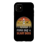 Custodia per iPhone 11 Halloween Filo interdentale scheletro filo interdentale come un capo spaventoso