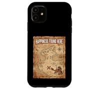 Custodia per iPhone 11 Happiness Found Here Vintage Pirate Map Crab