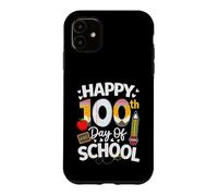 Custodia per iPhone 11 Happy 100th Day of School teachers boys Kids Retro 100th day